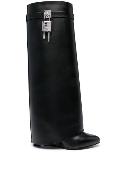  Givenchy Botas Shark Lock Con Tacón De 100mm - Negro 