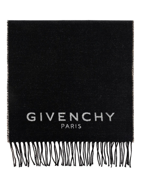  Givenchy Bufanda Con Logo Y Flecos - Negro 