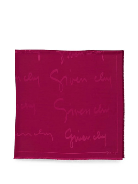  Givenchy Bufanda Deshilachada Con Logo Estampado - Rosa 