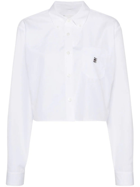  Givenchy Camisa Con Placa Del Logo - Blanco 