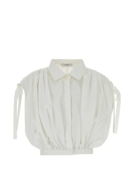  Givenchy Camisa Fruncida Con Cierre De Lazo - Blanco 