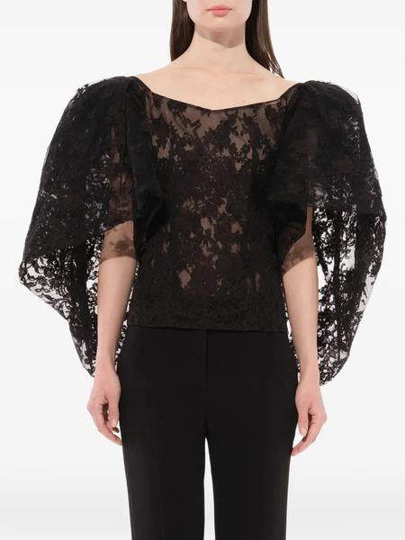 Givenchy Camiseta Estilo Capa De Encaje - Negro 