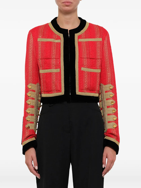  Givenchy Chaqueta Corta Estilo Militar - Rojo 