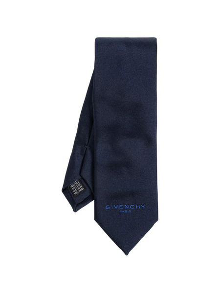  Givenchy Corbata Con Logo Bordado - Azul 