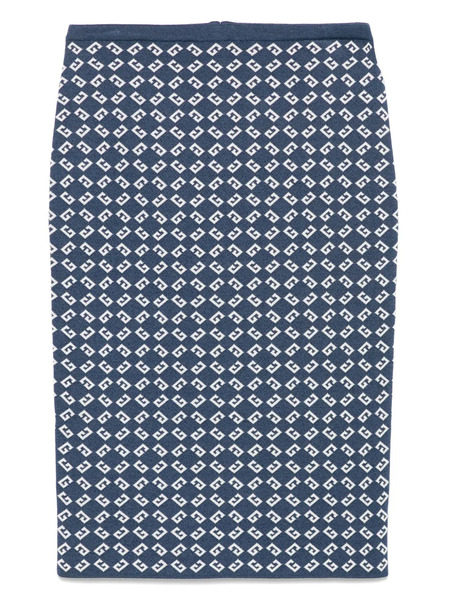  Givenchy Falda Midi Con Monograma 72 - Azul 
