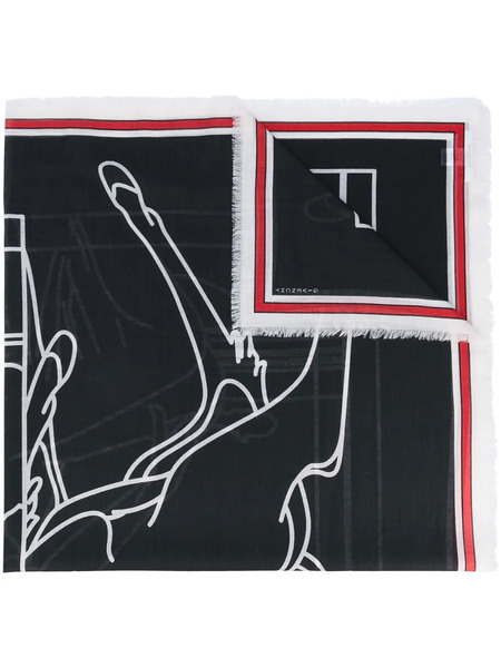  Givenchy Fular Con Estampado De Bambi - Negro 