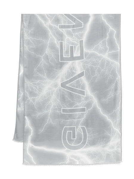  Givenchy Fular Con Logo Estampado - Gris 