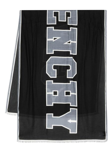  Givenchy Fular Con Logo Estampado - Negro 