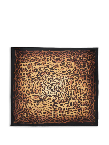  Givenchy Fular De Seda Con Estampado De Leopardo - Marrón 