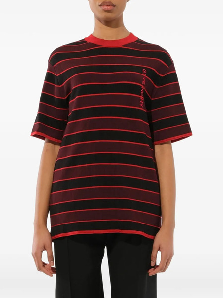 Givenchy Jersey A Rayas Con Logo Bordado - Negro 
