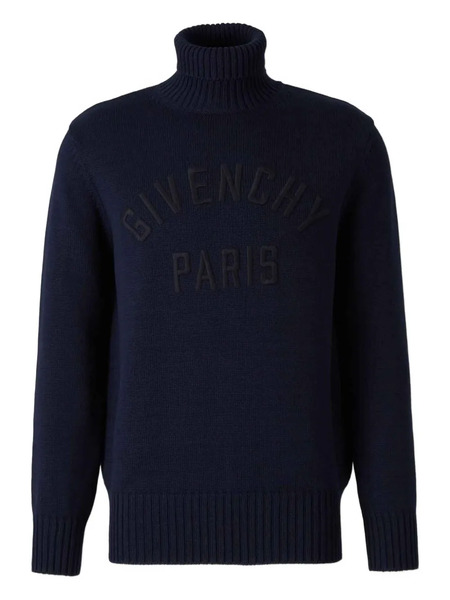  Givenchy Jersey Con Logo Y Cuello Alto - Azul 