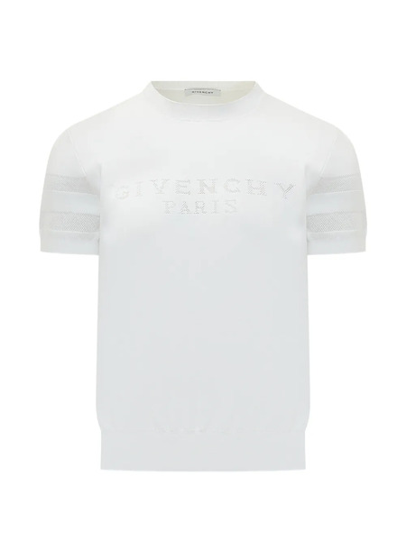  Givenchy Jersey Con Panel De Malla - Blanco 
