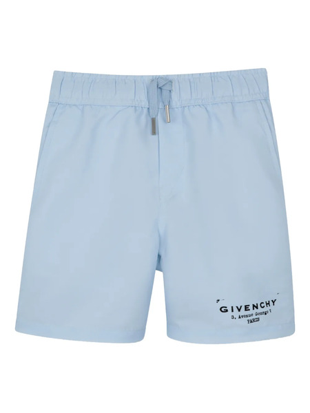  Givenchy Kids Bermudas Con Cordones - Azul 