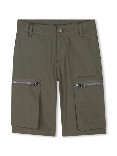  Givenchy Kids Bermudas Con Logo Bordado - Verde 