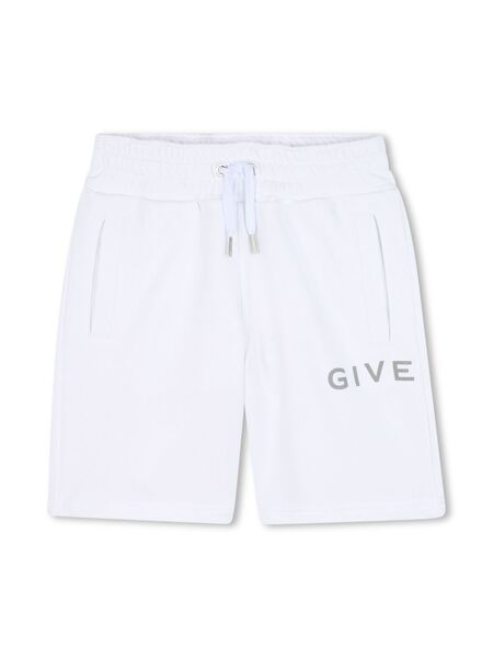  Givenchy Kids Bermudas Con Logo Estampado - Blanco 