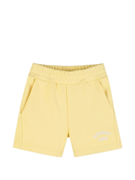  Givenchy Kids Bermudas De Algodón Con Logo - Amarillo 