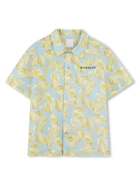  Givenchy Kids Camisa Con Estampado De Conchas - Azul 