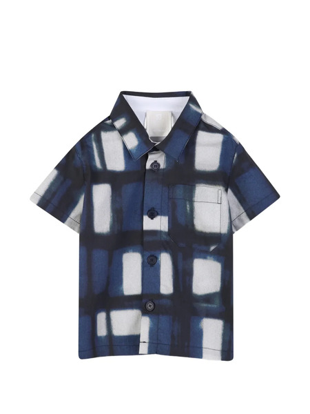  Givenchy Kids Camisa Pocket A Cuadros - Azul 