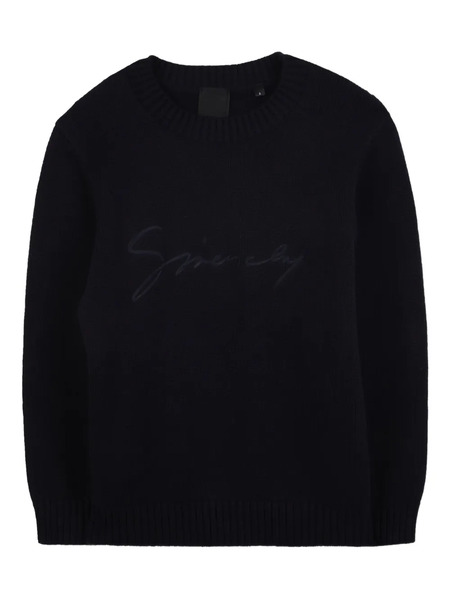  Givenchy Kids Jersey Con Logo Bordado - Azul 