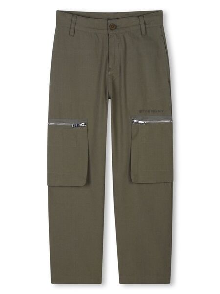  Givenchy Kids Pantalones Lisos - Verde 