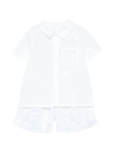  Givenchy Kids Set De Bermudas Con Bolsillo Del Logo - Blanco 