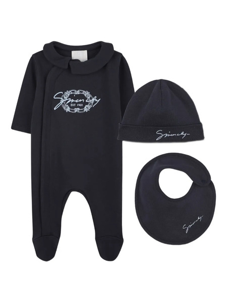  Givenchy Kids Set De Bodies Con Logo Bordado - Azul 
