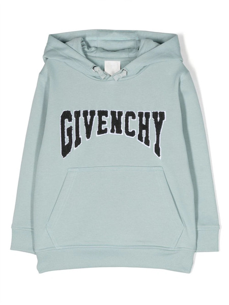  Givenchy Kids Sudadera Con Capucha Y Parche Del Logo - Azul 