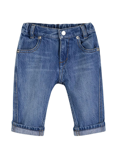  Givenchy Kids Vaqueros Con Logo Bordado - Azul 