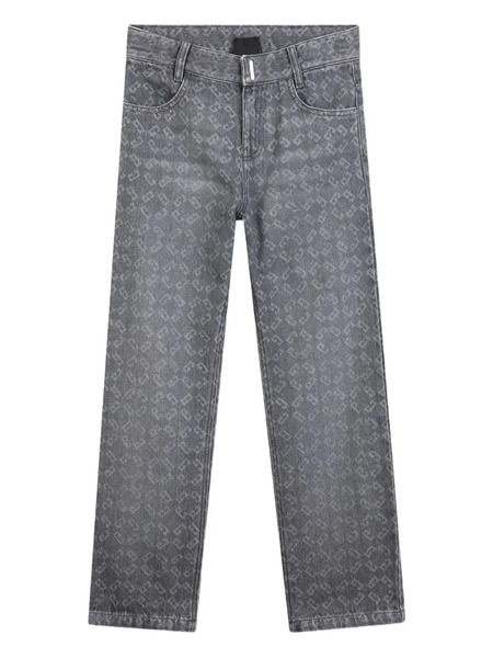  Givenchy Kids Vaqueros Rectos Con Estampado 4g - Gris 