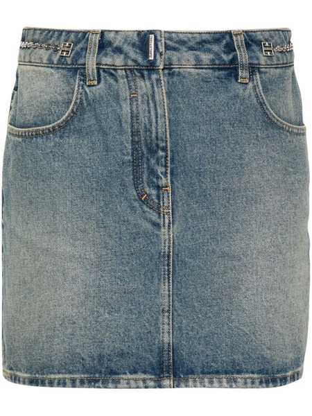 Givenchy Minifalda Con Cadena 4g - Azul 