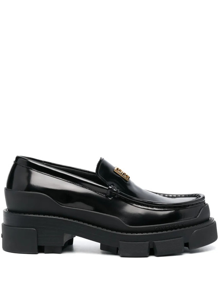  Givenchy Mocasines Con Placa Del Logo - Negro 