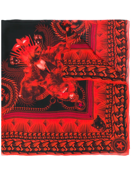  Givenchy Patterned Scarf - Rojo 