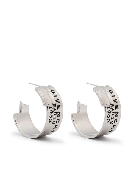  Givenchy Pendientes De Aro Con Logo Grabado - Plateado 