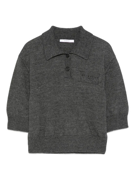  Givenchy Polo Con Logo De Manga Corta - Gris 