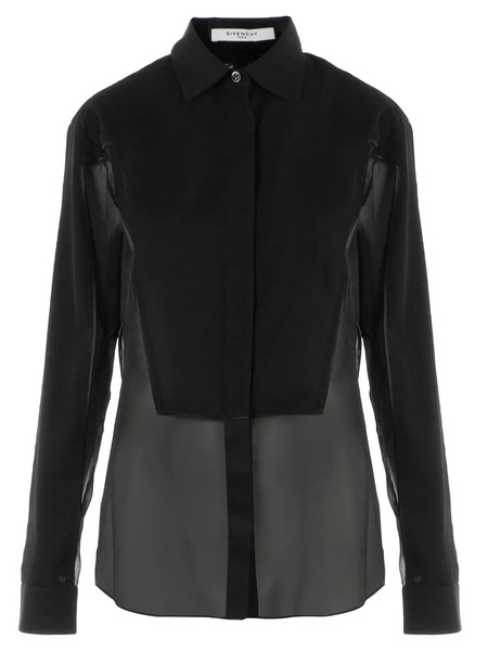  Givenchy Sheer Panel Shirt - Negro 