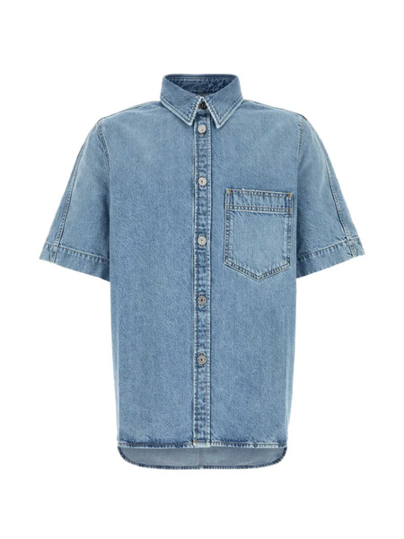  Givenchy Short-sleeve Denim Shirt - Azul 