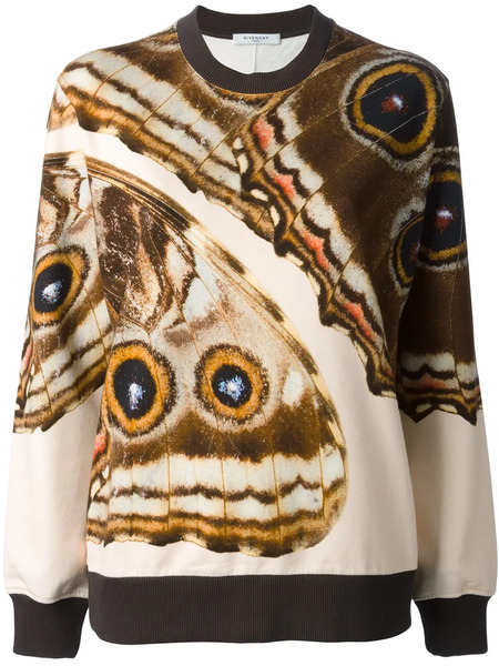  Givenchy Sudadera Con Estampado De Mariposas - Marrón 