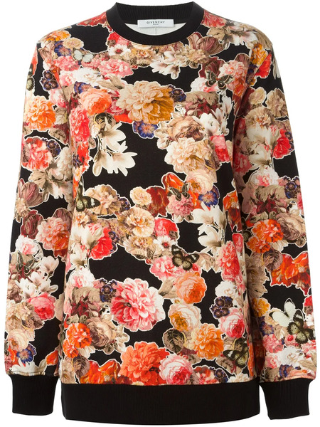  Givenchy Sudadera Con Estampado Floral - Negro 