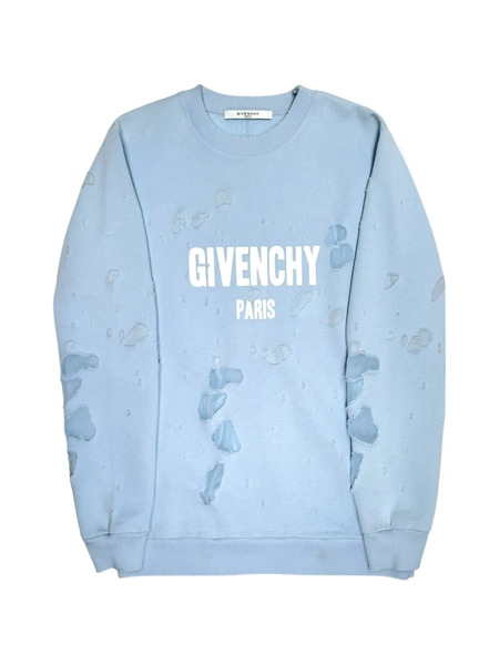  Givenchy Sudadera Con Logo Y Efecto Envejecido - Azul 