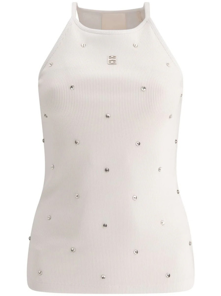  Givenchy Top Con Apliques De Strass - Blanco 