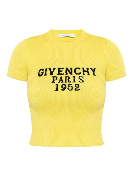  Givenchy Top De Canalé Con Logo - Amarillo 