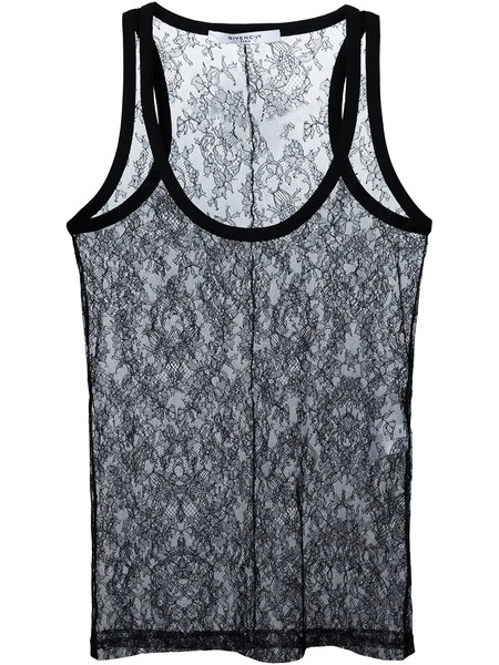  Givenchy Top De Encaje Floral - Negro 