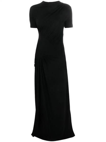  Givenchy Vestido Largo Fruncido - Negro 