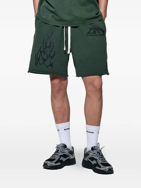  Godmade Bermudas Con Logo Estampado - Verde 