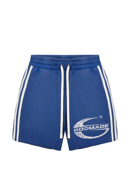  Godmade Bermudas Imperial Con Logo Estampado - Azul 