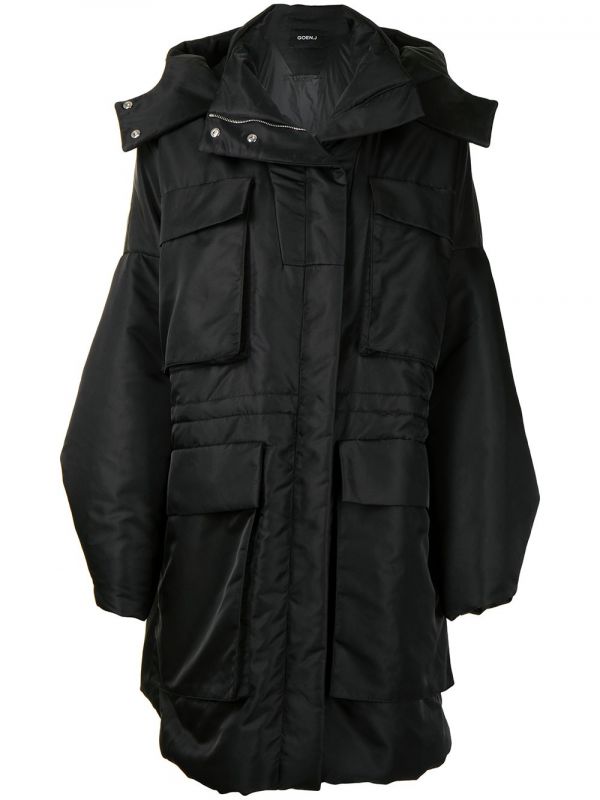  Goen.j Parka Con Capucha Y Diseño De Cuatro Bolsillos - Negro 