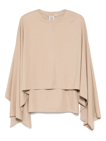  Goen.j Top Con Capa Drapeada - Neutro 