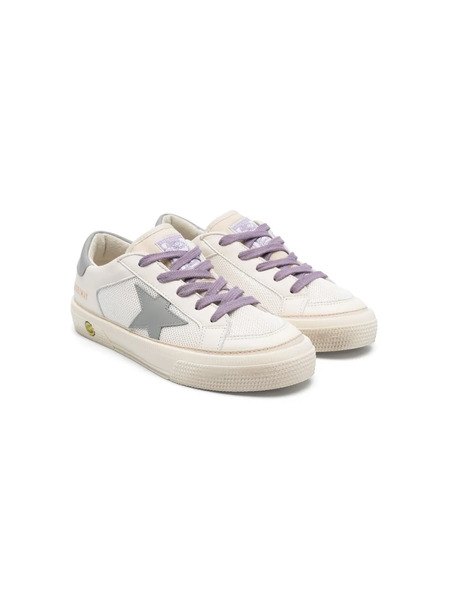  Golden Goose Kids Zapatillas May Con Parche De Estrella - Blanco 