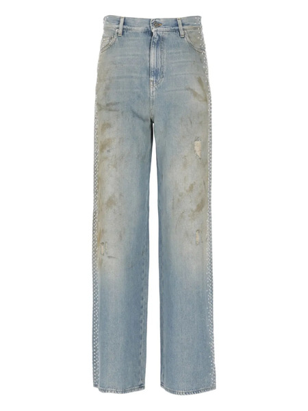  Golden Goose Vaqueros Con Apliques Laterales - Azul 