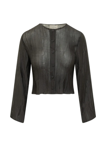  Gongdid Design Cárdigan Con Efecto Plisado - Negro 